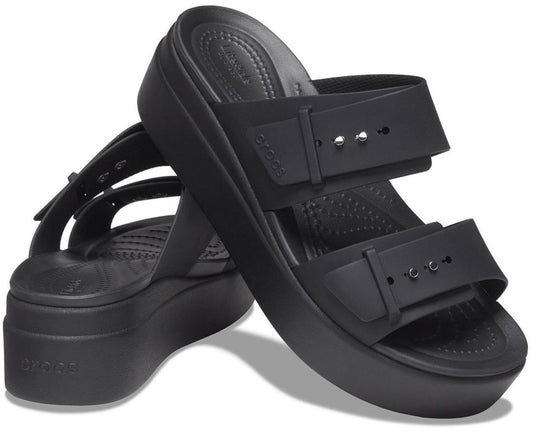 Sandali Crocs Brooklyn Buckle Low Wedge 207431-001 nero