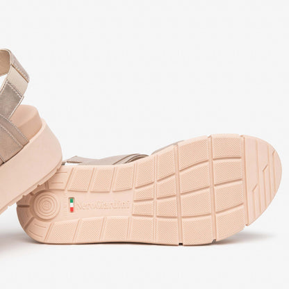 Sandali Platform NeroGiardini Donna E617064-675 | Pelle Rosa, Tacco Comodo