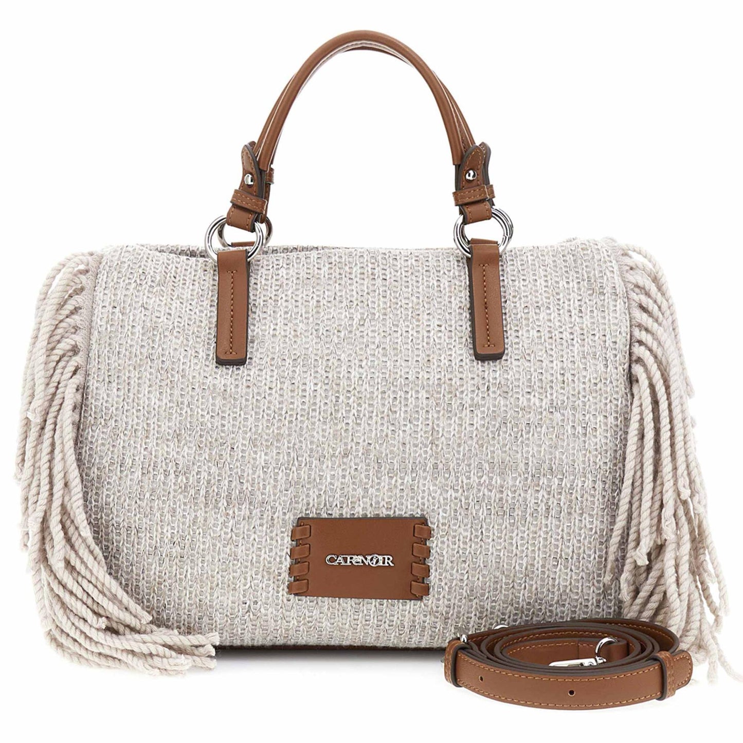 Borsa con manici CafèNoir NO0924  frangie beige