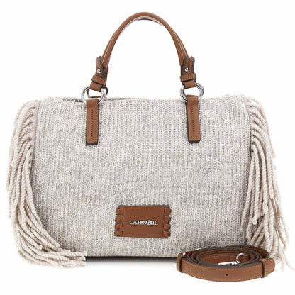 Borsa con manici CafèNoir NO0924  frangie beige