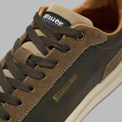 Sneaker Blauer KYOTO01 scarpe uomo pelle brown/cognack