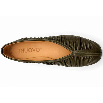 Ballerine INUOVO HE1945 donna in nappa khaky