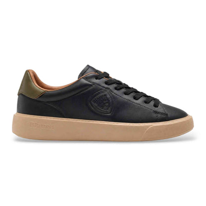 Sneaker Blauer BUCK14 scarpe uomo pelle nero militare