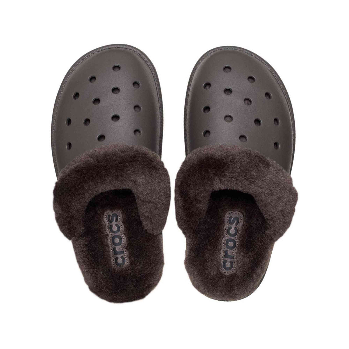 Sabot Classic Fuzz Scuff Crocs nero pelliccia ecologica 212143