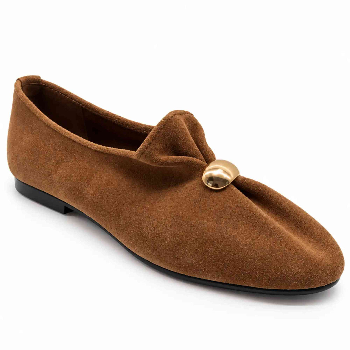 Pantofola INUOVO E11016 Slip On donna camoscio sigaro