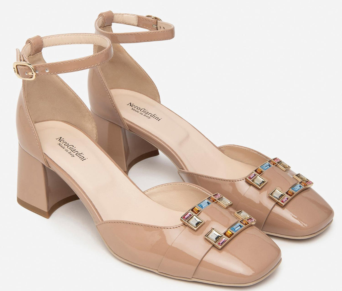 Decoltè NeroGiardini E409480-626 E409480 9480 donna in pelle lucida rosa nudo — foto 1