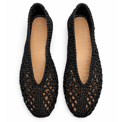 Ballerine INUOVO Donna Flat YTA009 | Tessuto Intrecciato Nero