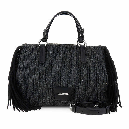 Borsa con manici CafèNoir NO0924  frangie nera