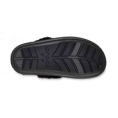 Sabot Classic Fuzz Scuff Crocs nero pelliccia ecologica 212143