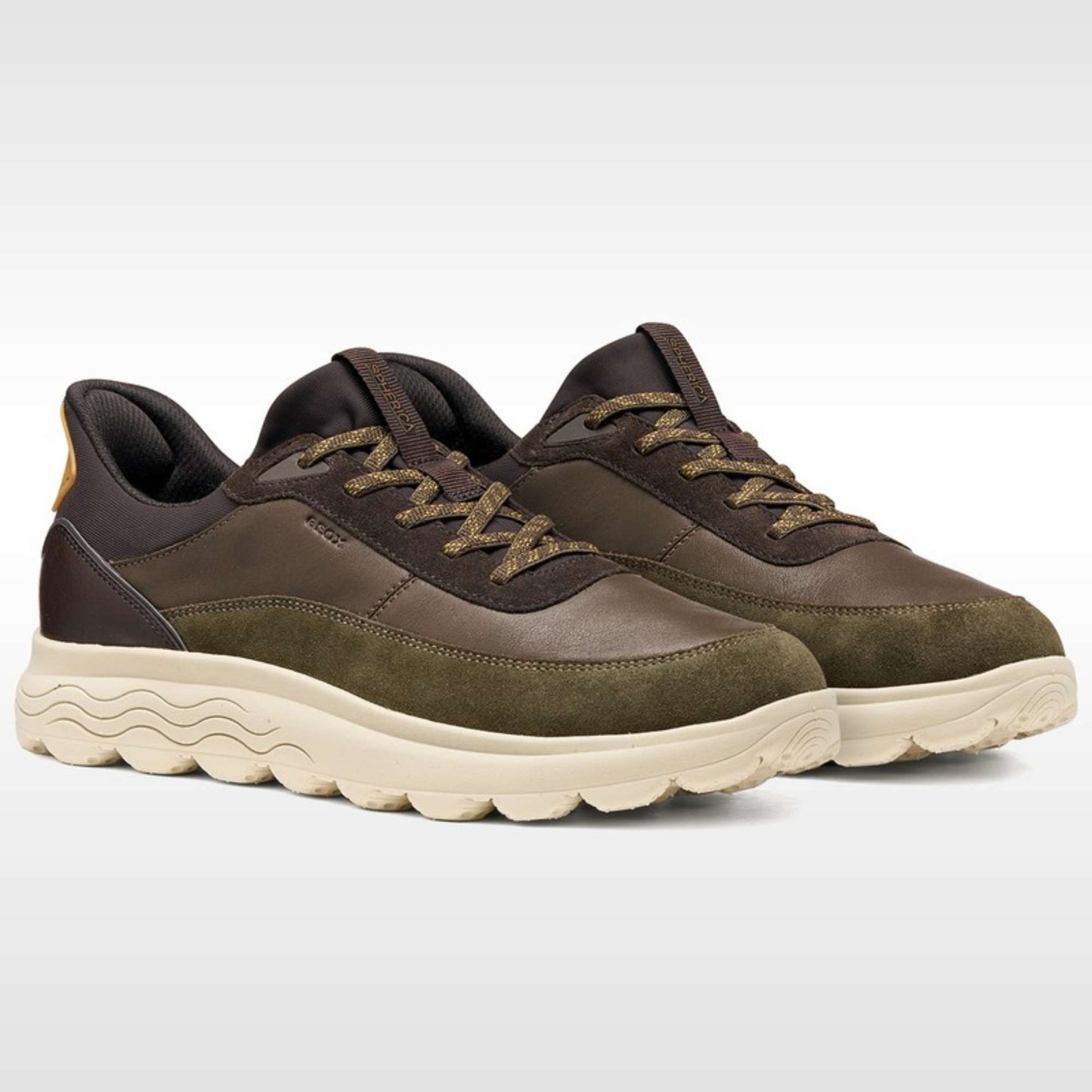 Sneakers GEOX "Spherica Plus" U56MPA militare/marrone