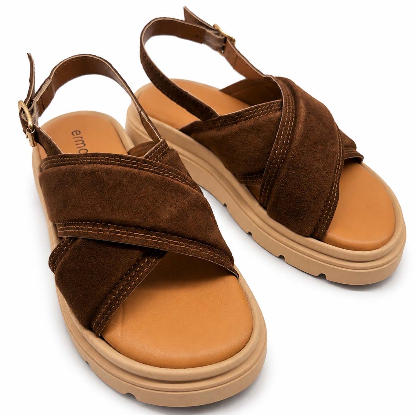 Sandali Ermans K1542 Platform donna marrone