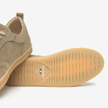 Sneakers NeroGiardini Uomo E601180-501 in Camoscio Beige | Comode Made in Italy