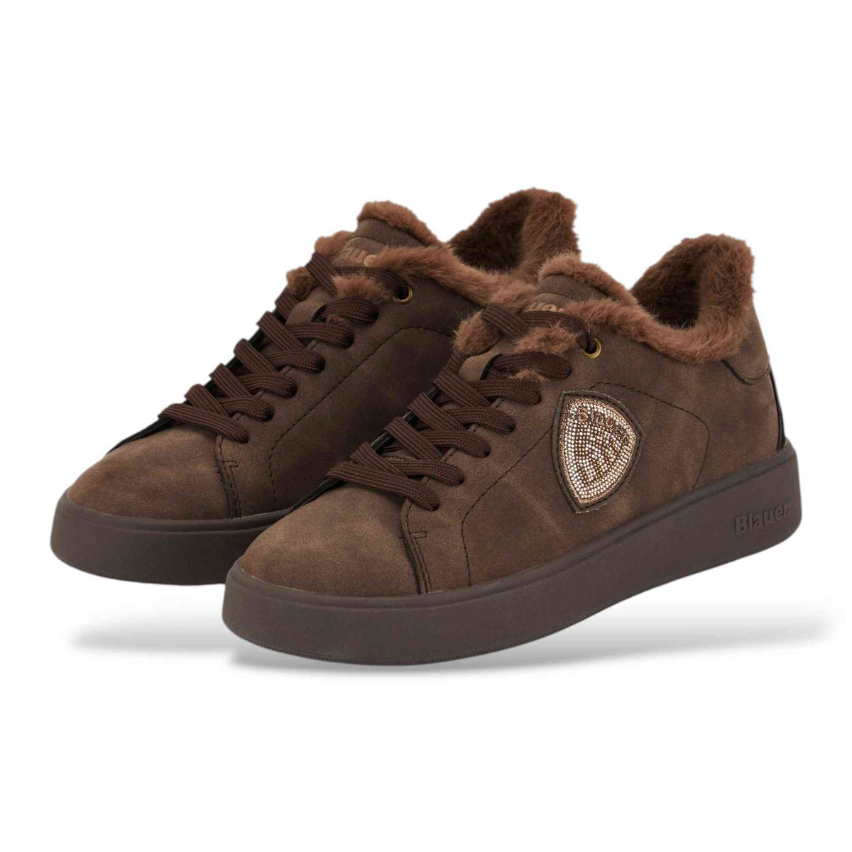 Sneaker Blauer VICTORY01 donna nubuck Marrone Scuro
