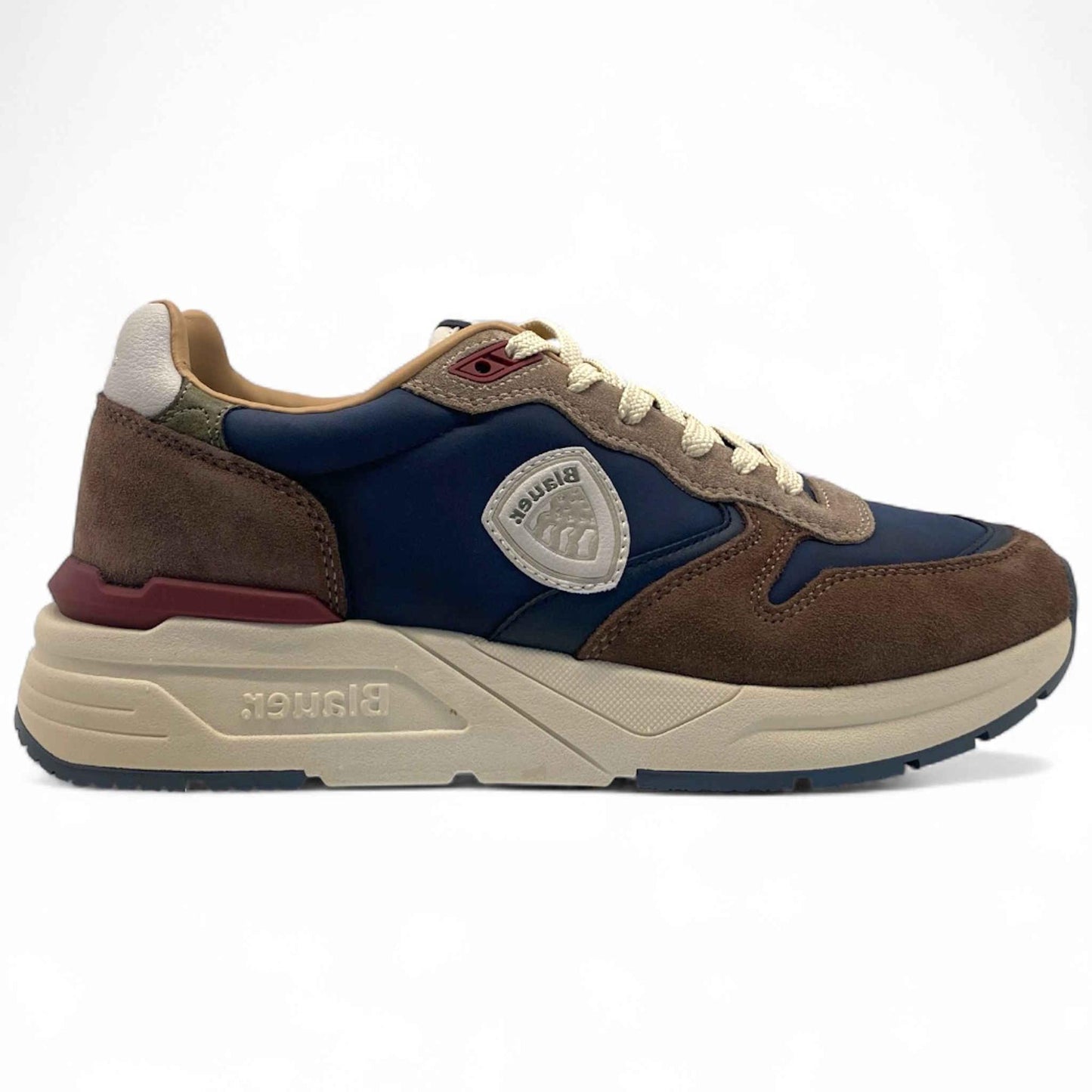 Sneaker Blauer "RAY02" scarpe uomo blu/marrone