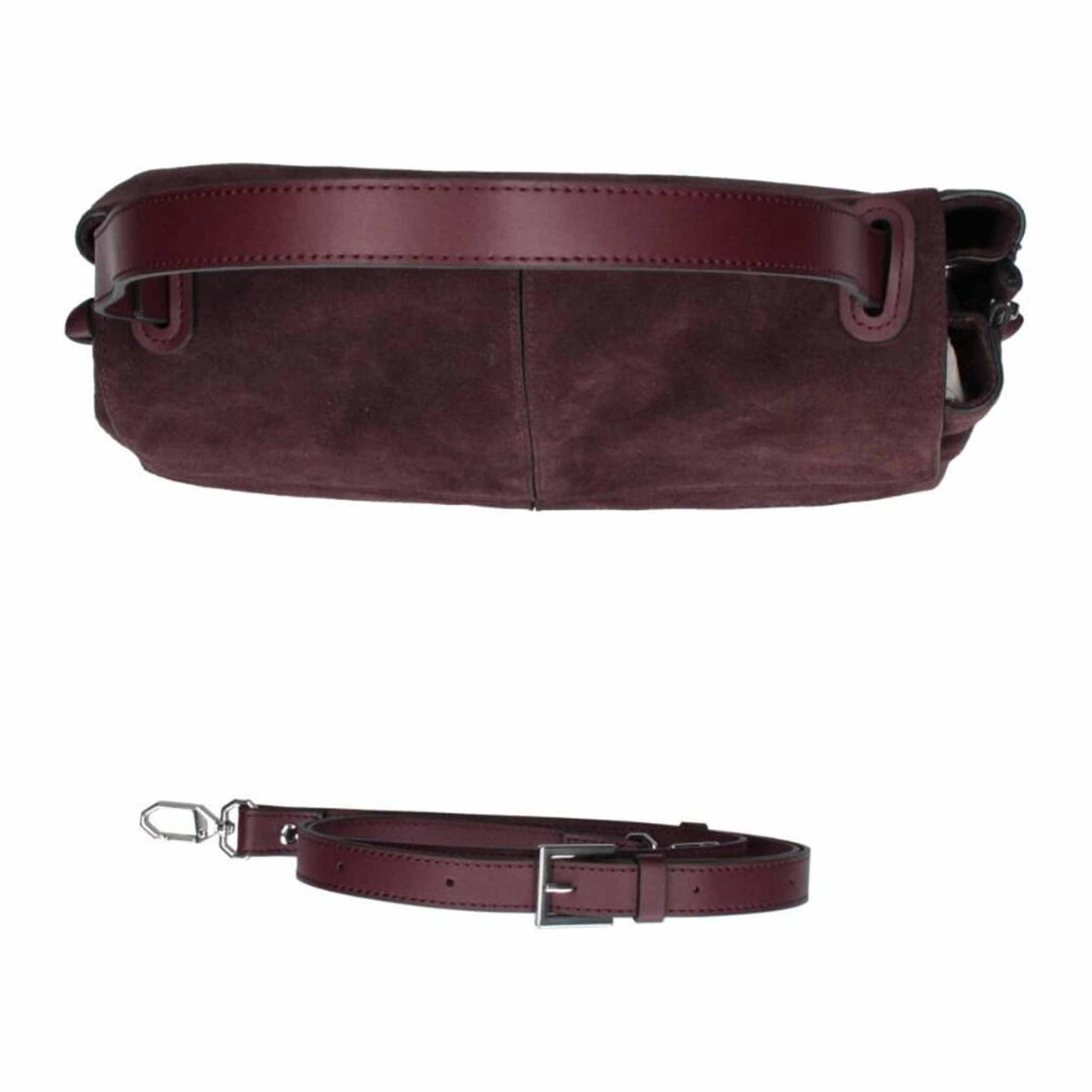 Borsa a spalla  REBELLE HYLA in camoscio bordeaux