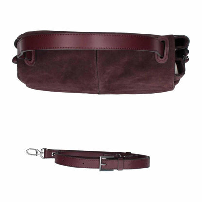 Borsa a spalla  REBELLE HYLA in camoscio bordeaux