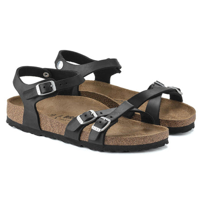 Sandali Birkenstock Kumba Waxy donna in pelle nera | Calzata Stretta 1021487