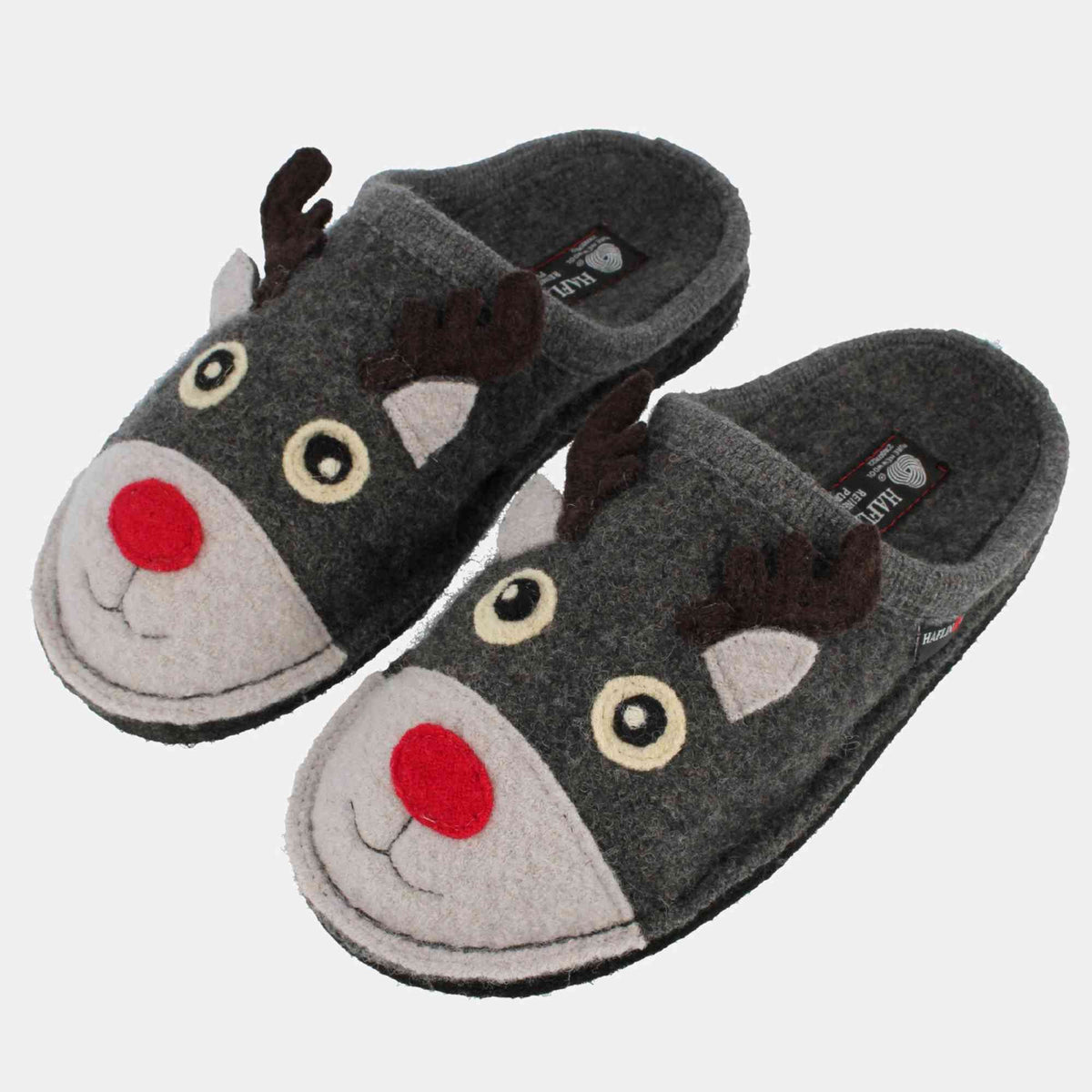 Pantofole HAFLINGER Renna 31308904 grigio in lana cotta - dettaglio 3