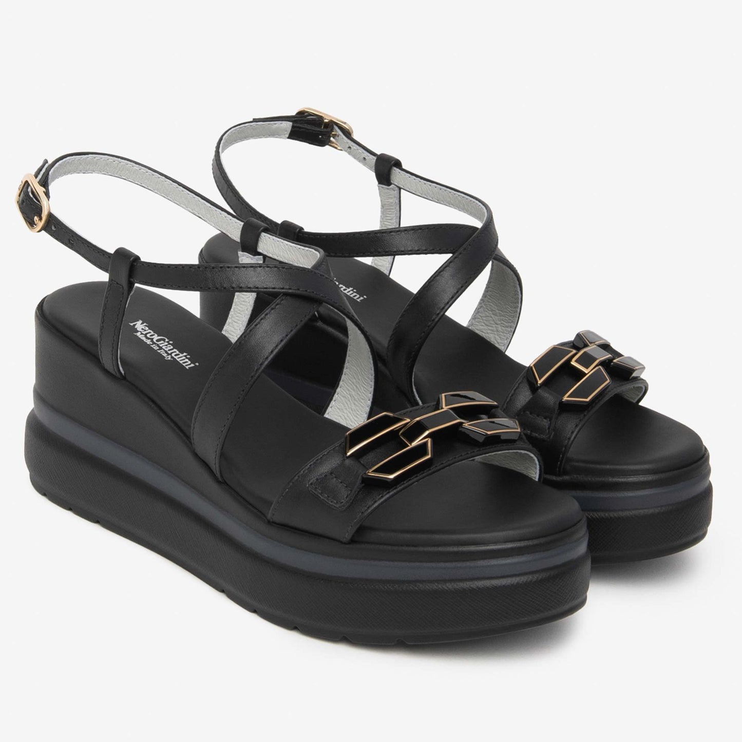 Sandali Zeppa NeroGiardini E615953-100  E615953 5953