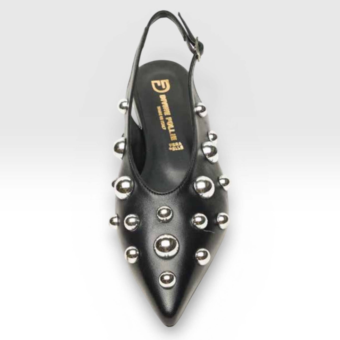 Ballerine Divine Follie "Delia" 2381/PEB4 Donna Pelle Borchiata Nero | Comoda e di Tendenza