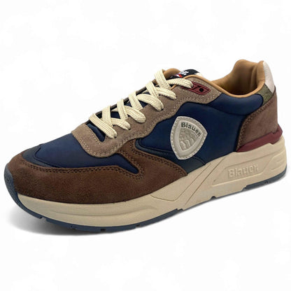Sneaker Blauer "RAY02" scarpe uomo blu/marrone