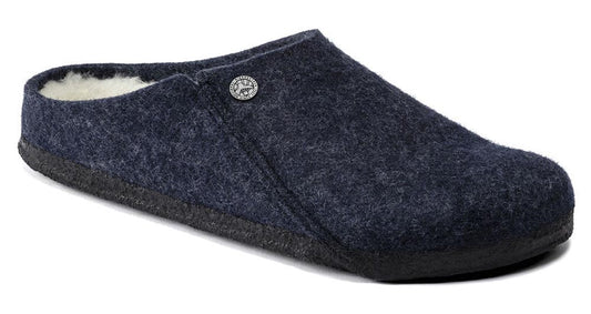 Pantofole Birkenstock Zermatt Shearling Blu 1017539 in Feltro di Lana | Calzata Stretta