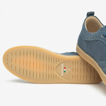 Sneakers NeroGiardini Uomo E601180-203 in Camoscio Blu Avio | Comode Made in Italy