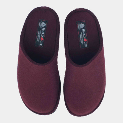 Pantofole HAFLINGER Soft 31101009 bordeaux in feltro di lana - dettaglio 4