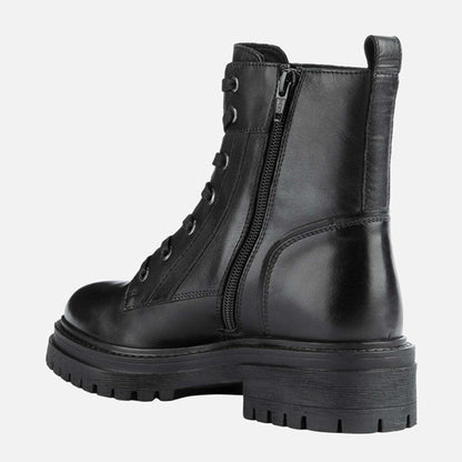 Anfibi donna GEOX Iridea neri con zip D16HRC