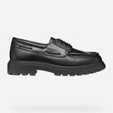 Mocassino GEOX Spherica EC7 B U66NNC Uomo Allacciato Nero | Autunno Inverno