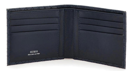Portafoglio Guess "Calabria" Flat  Billfold in pelle blu