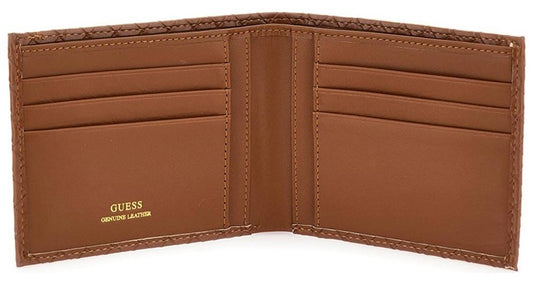 Portafoglio Guess "Calabria" Flat  Billfold in pelle marrone