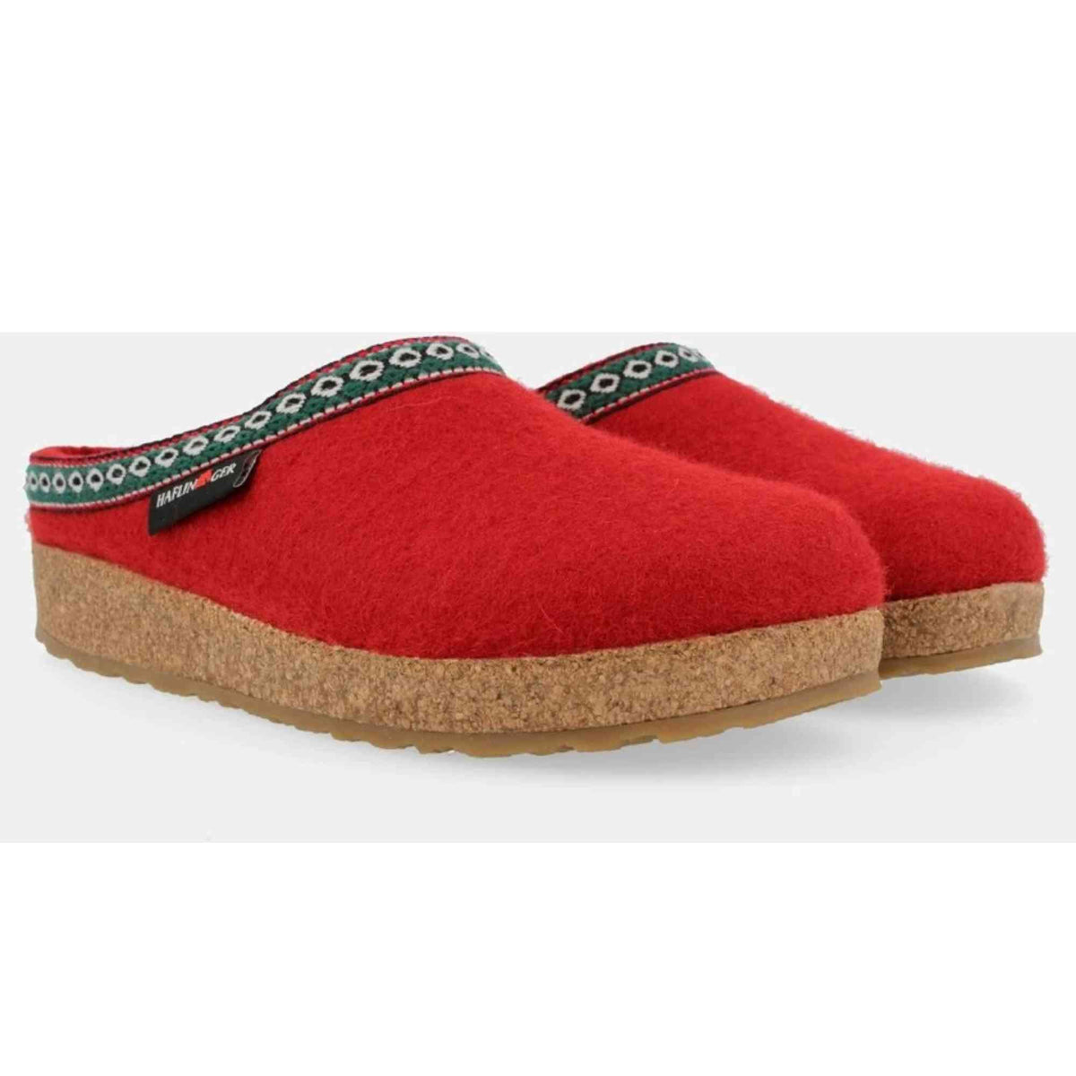 Pantofole Haflinger Franzl rosso paprika in feltro di lana, fotografia prodotto 4