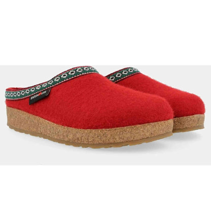 Pantofole Haflinger Franzl rosso paprika in feltro di lana, fotografia prodotto 4