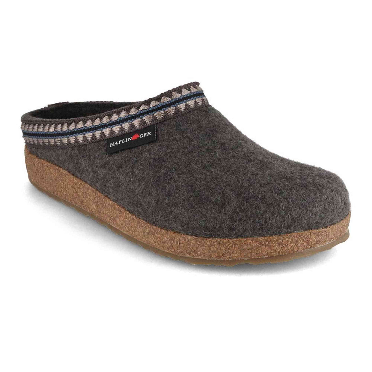 Pantofole Haflinger Grizzly Lucky grigio grafite in feltro di lana, fotografia prodotto 2