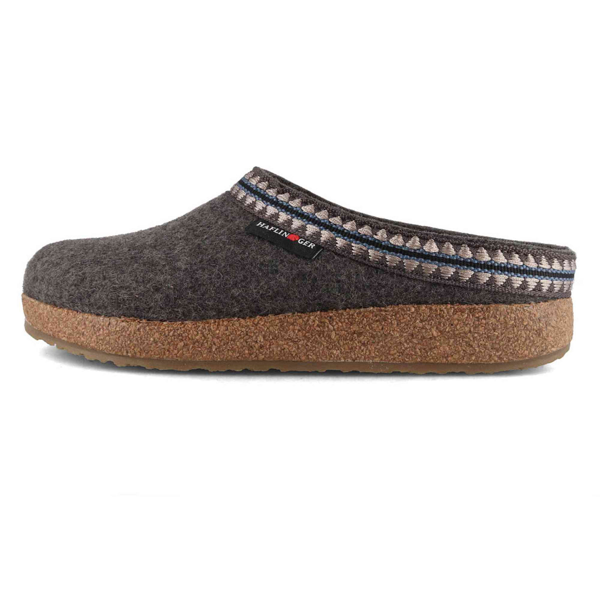 Pantofole Haflinger Grizzly Lucky grigio grafite in feltro di lana, fotografia prodotto 3