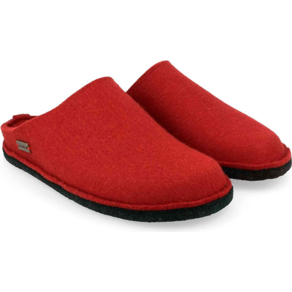 Pantofole Haflinger Soft rosso rubino in feltro di lana, fotografia prodotto 1
