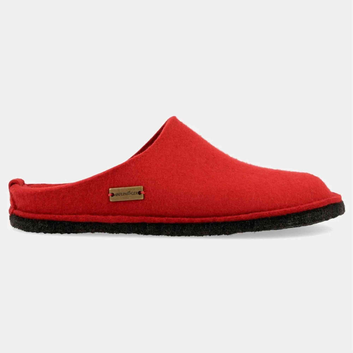 Pantofole Haflinger Soft rosso rubino in feltro di lana, fotografia prodotto 2