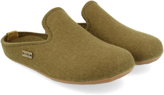 Pantofole HAFLINGER Everest Phil 481073116 in lana cotta verde oliva