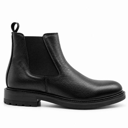 Polacchino KEBO NA3018 uomo in pelle nera con elastico Made in Italy