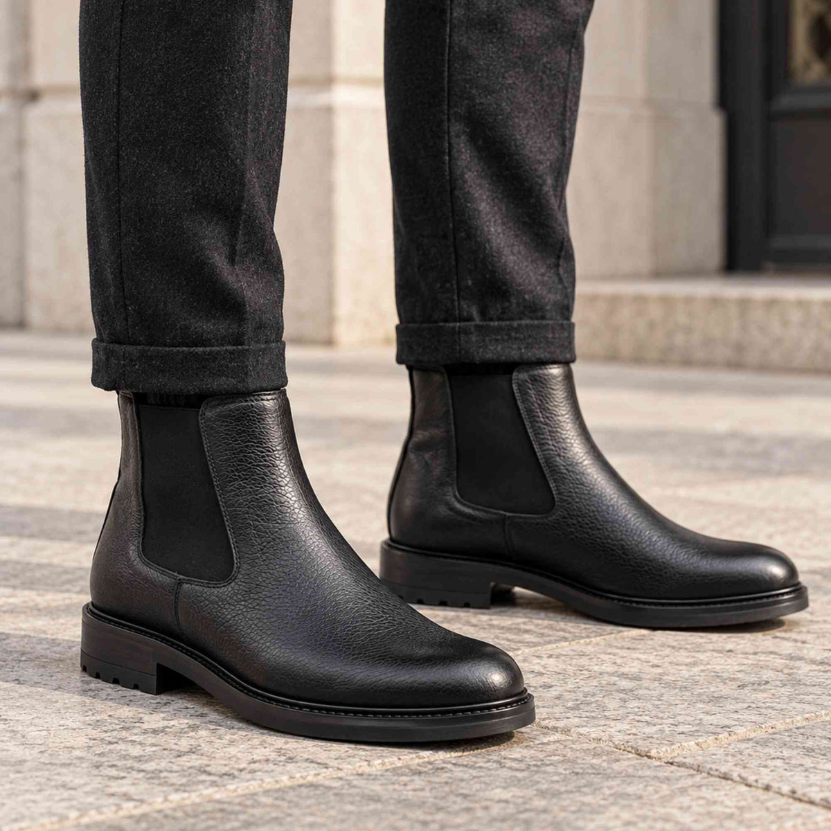 Polacchino uomo KEBO NA3018 in pelle nera - dettaglio