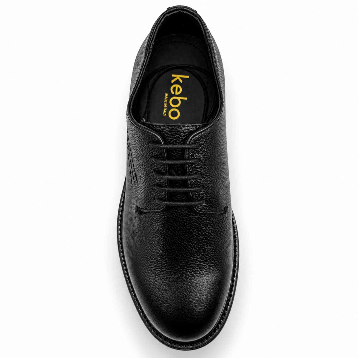 KEBO NA5052 scarpa elegante uomo nera con fondo in gomma