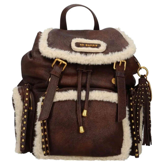Zaino La Carrie Warmtouch 162M-ZS-273 marrone in Eco Mutton con profili avorio