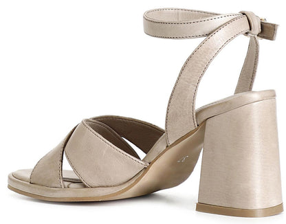 Sandali CafèNoir LM1042 scarpe donna in pelle grigio pietra