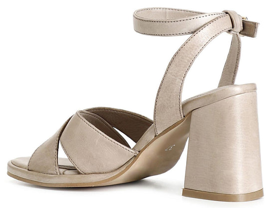 Sandali CafèNoir LM1042 scarpe donna in pelle grigio pietra