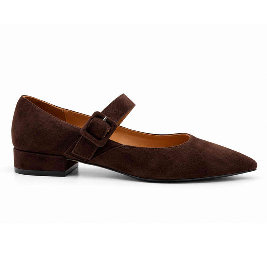 Mary Jane INUOVO DY6022 donna in camoscio marrone