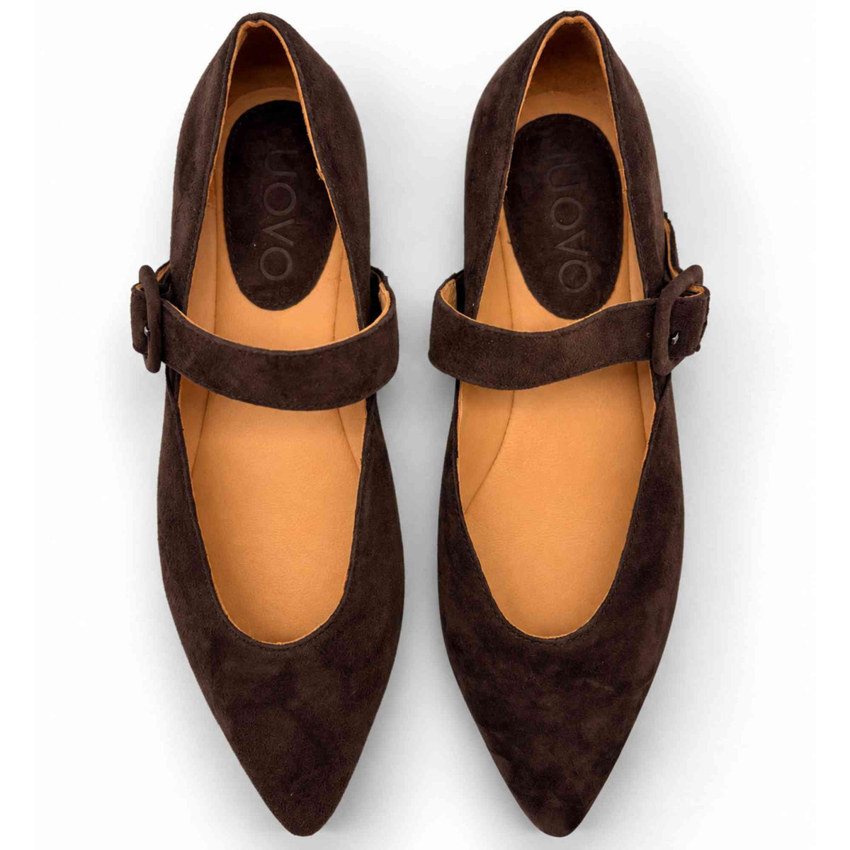 Mary Jane marrone INUOVO DY6022 con suola in gomma