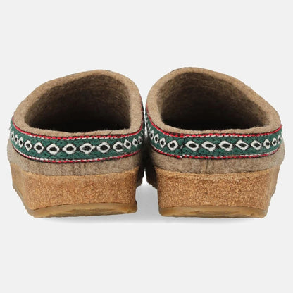 Pantofole HAFLINGER Franzl Beige 711001550 in Feltro, Sughero e Lana