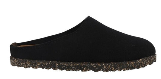 Pantofole Donna HAFLINGER Manhattan Nero 39100103 in Feltro, Plantare Estraibile