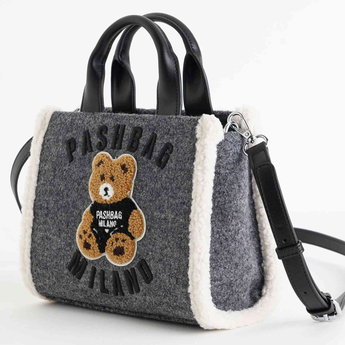 Borsa PASHBAG Mini Marge 18757 Grigia con Orsetto Teddy – vista del prodotto, PASHBAG da TOMA calzature - immagine 2